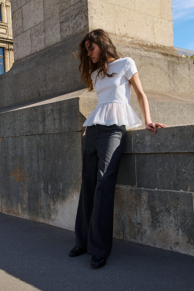 Embellished Trousers, Main, color, Dark gray