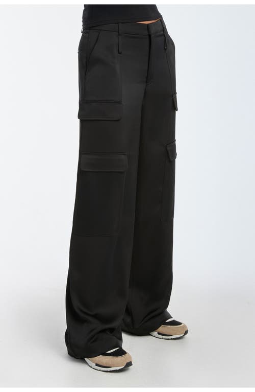 Shop Noli Yoga The Noli Shop Milan Satin Cargo Pant In Black