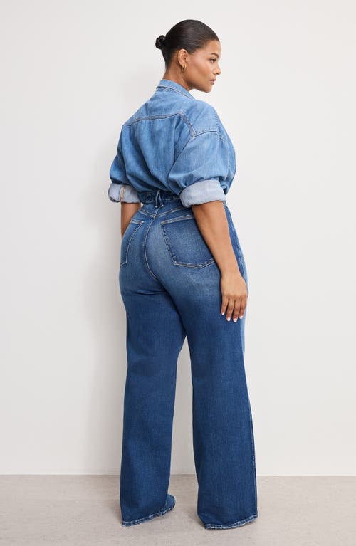 Good American Soft-tech Good Skate High Waist Wide Leg Jeans In Blue