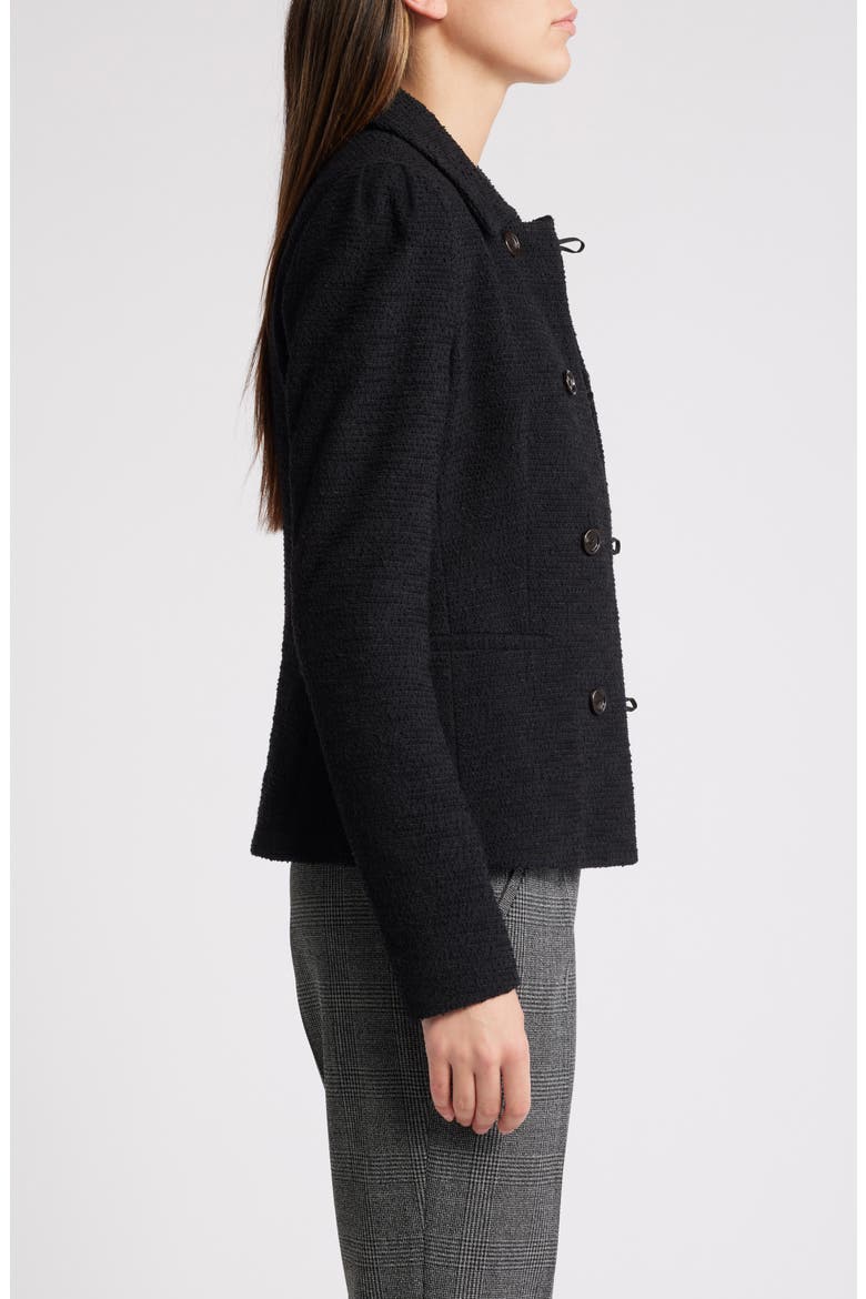 Jopana Double Breasted Tweed Jacket, Alternate, color, BLK