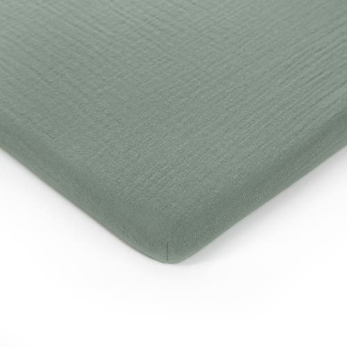 Comfy Cubs Muslin Fitted Bassinet Crib Sheet In Fern