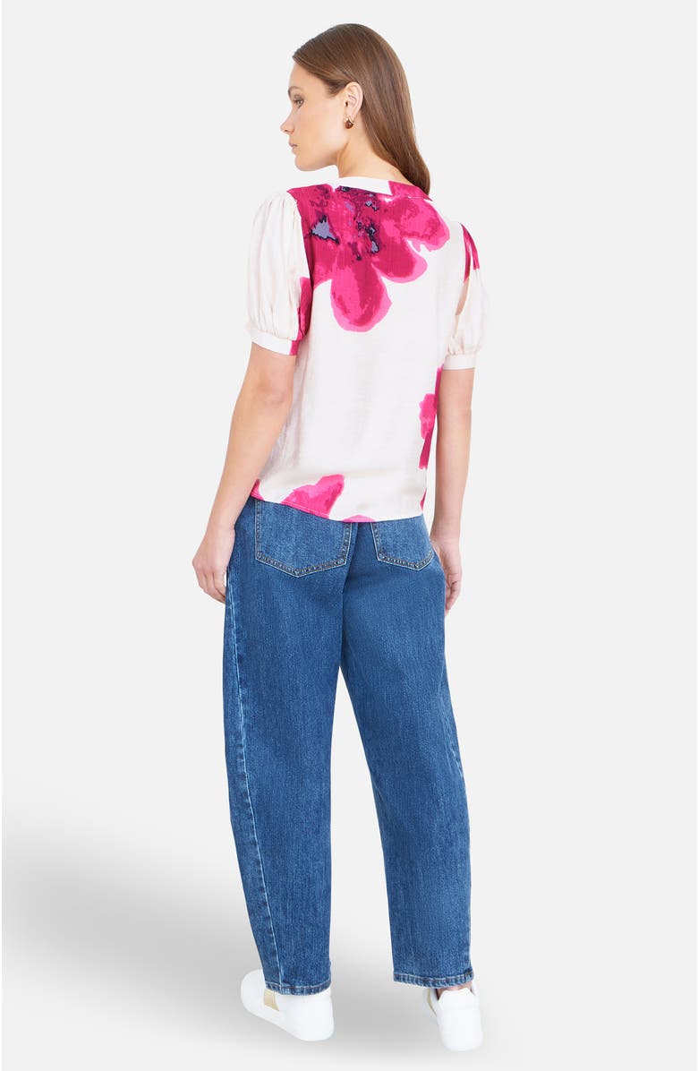 Yumi Watercolour Viscose Floral Top, Alternate, color, Pink