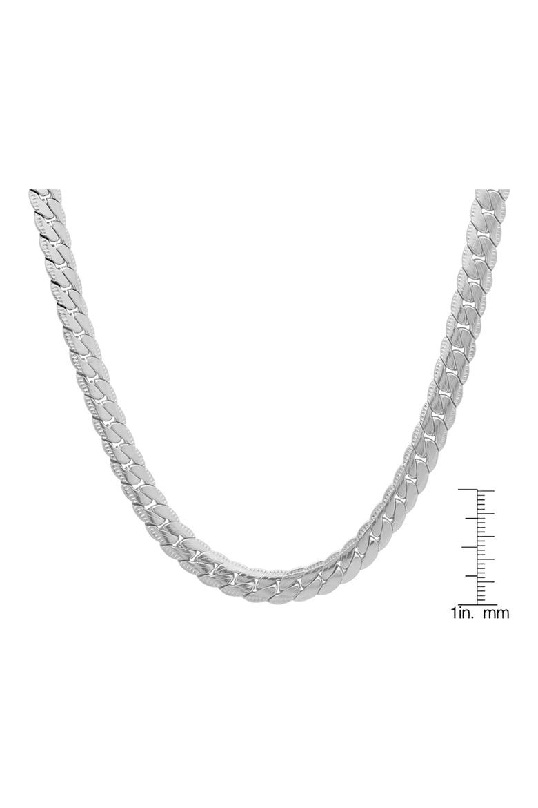 Men's Flat Curb Chain Necklace, Alternate, color, SILVER