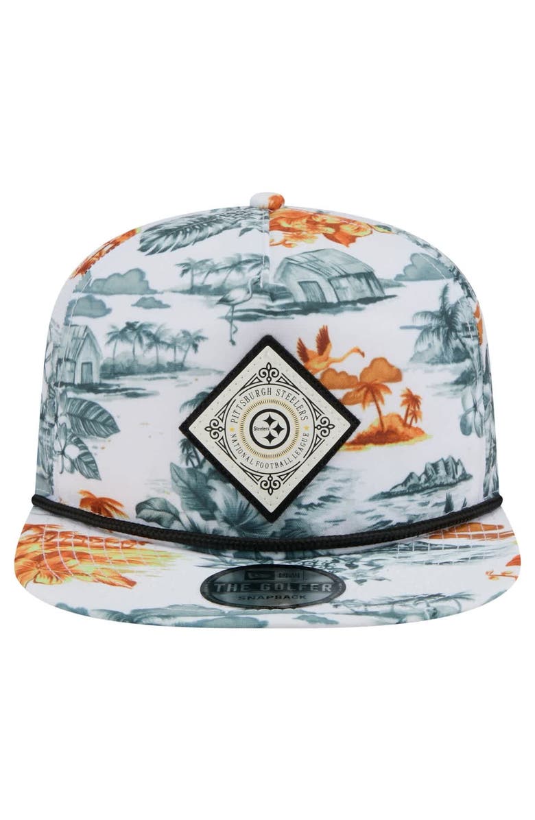 New Era Men's New Era White Pittsburgh Steelers Adventure Golfer Snapback Hat, Alternate, color,
