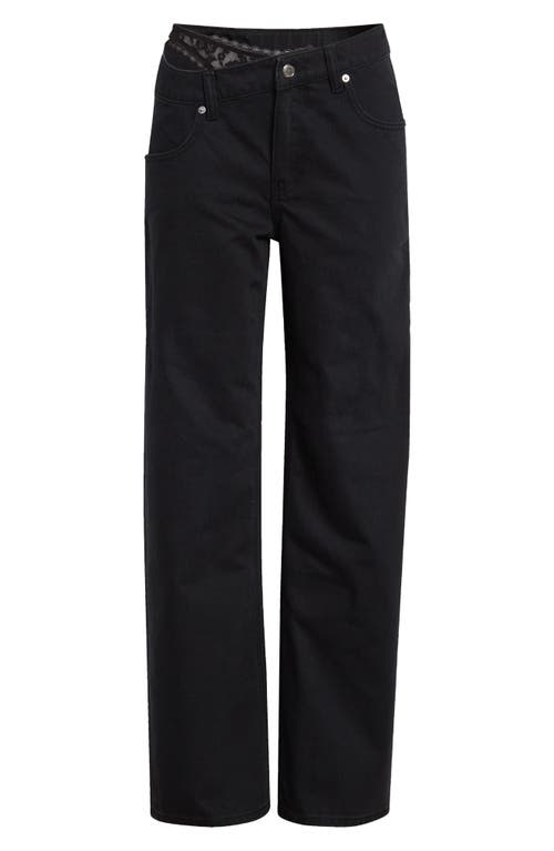 Alexander Wang Embellished High-rise Wide-leg Jeans In Washed Black