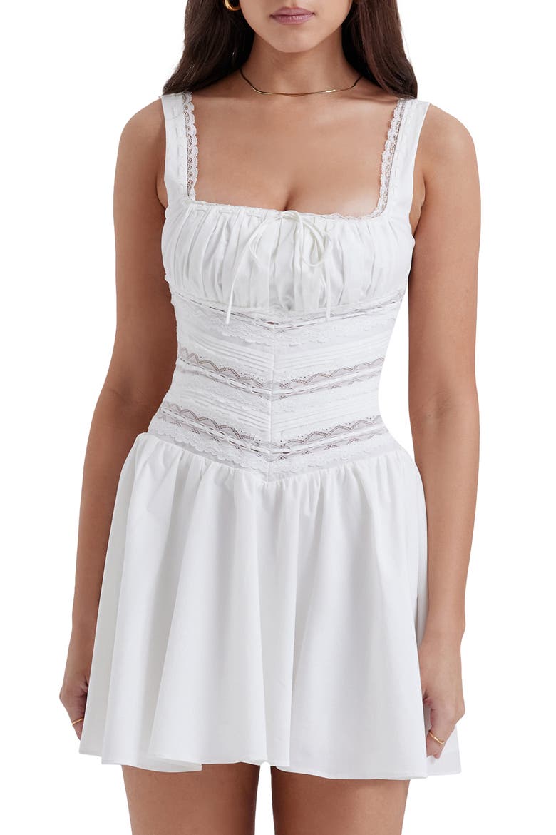 tiffani white lace trim mini dress House of CB | Dresses | House Of Cb Tiffani White Lace Trim Mini Dress