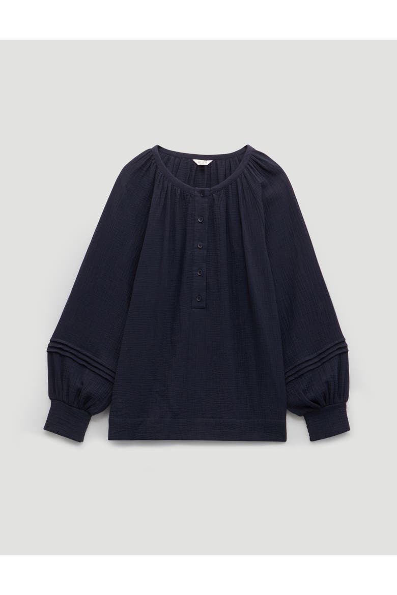 Rhea Cotton Cheesecloth Blouse, Alternate, color, Navy Blue
