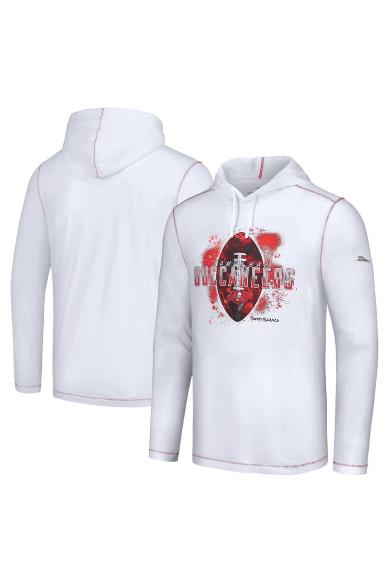 Men's Tommy Bahama White Tampa Bay Buccaneers Graffiti Touchdown Pullover Hoodie, Alternate, color, White