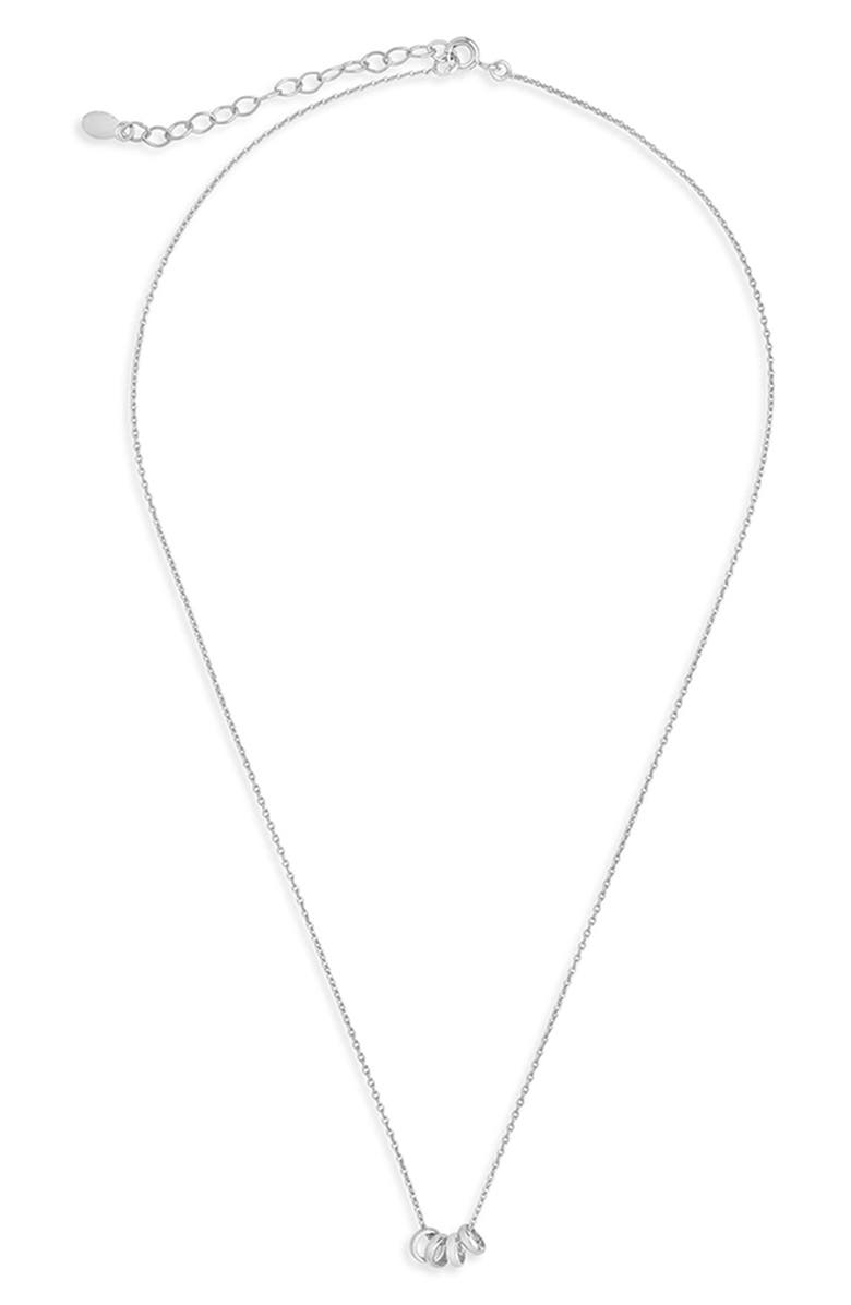 Sterling Forever Sterling Silver Four Rings Pendant Necklace, Alternate, color,