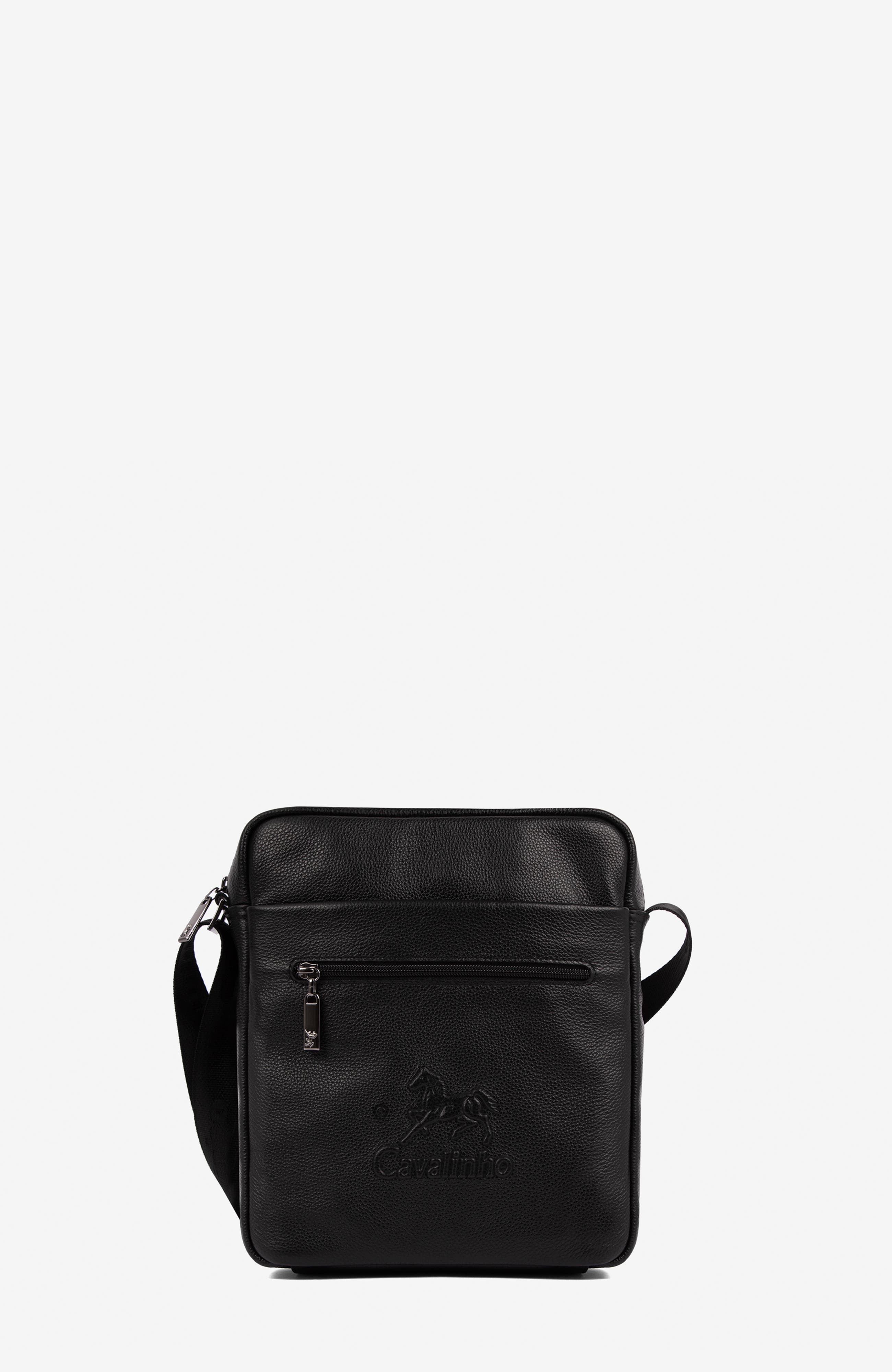 El Cavaleiro Leather Traveler Crossbody Bag 385, Main, color, Black