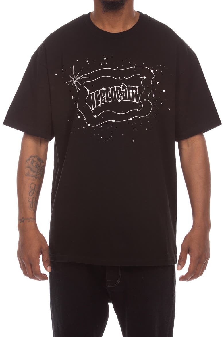Star Gazing Cotton Graphic T-Shirt, Main, color, BLACK