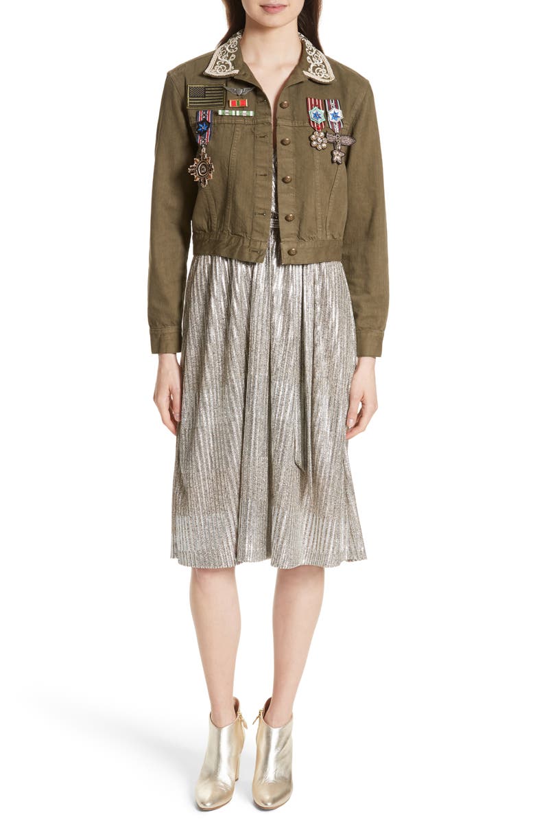 Alice + Olivia Katina Metallic Wrap Dress, Alternate, color,