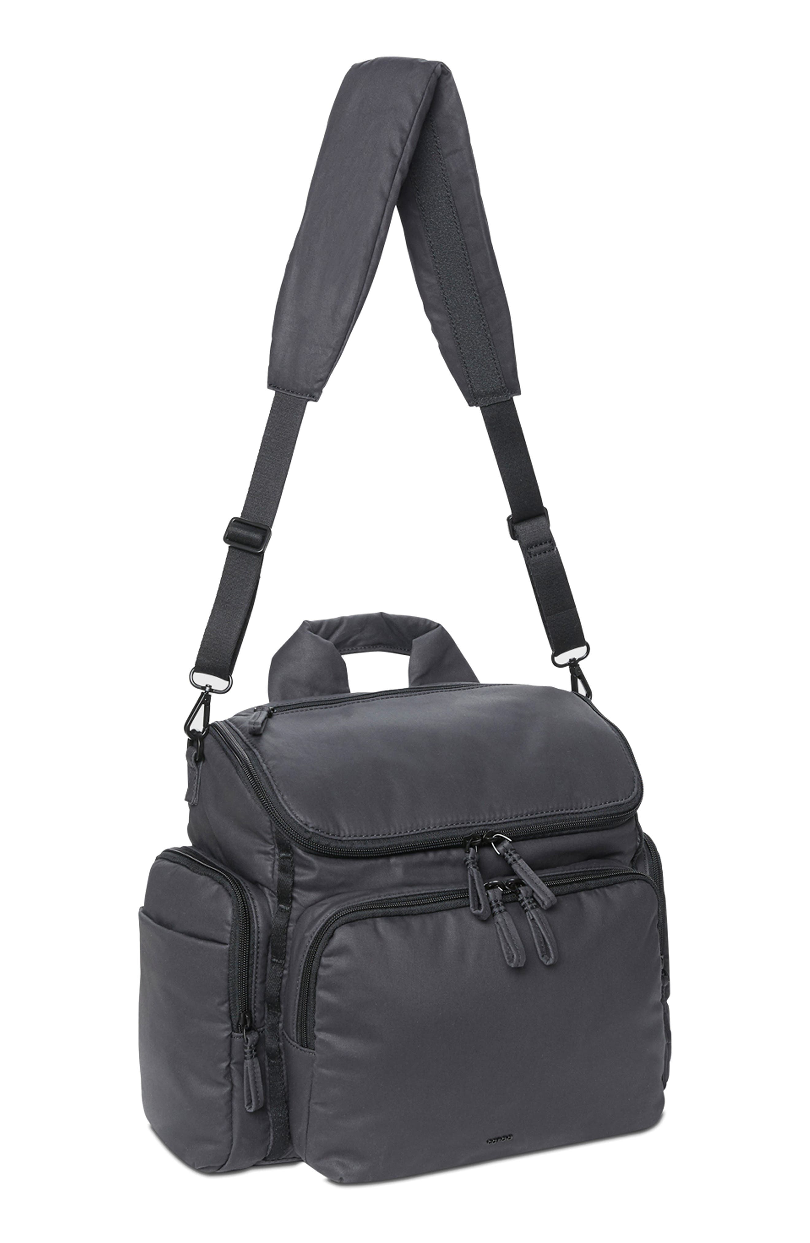 Caraa Medium Baby Nylon Diaper Bag, Alternate, color, Matte Black