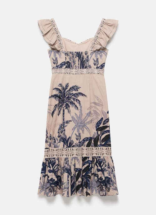 Mint Velvet Palm Print Column Midi Dress