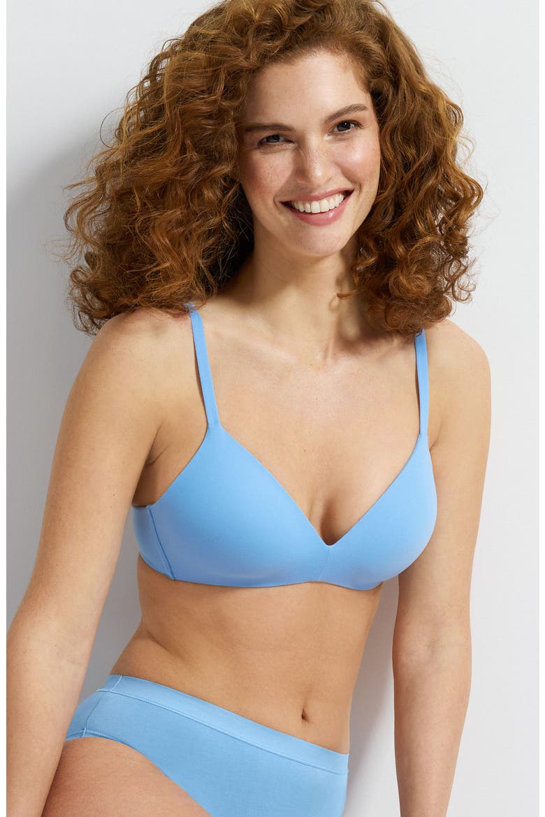 How Perfect Wire Free T-Shirt Bra, Alternate, color, BEL AIR BL