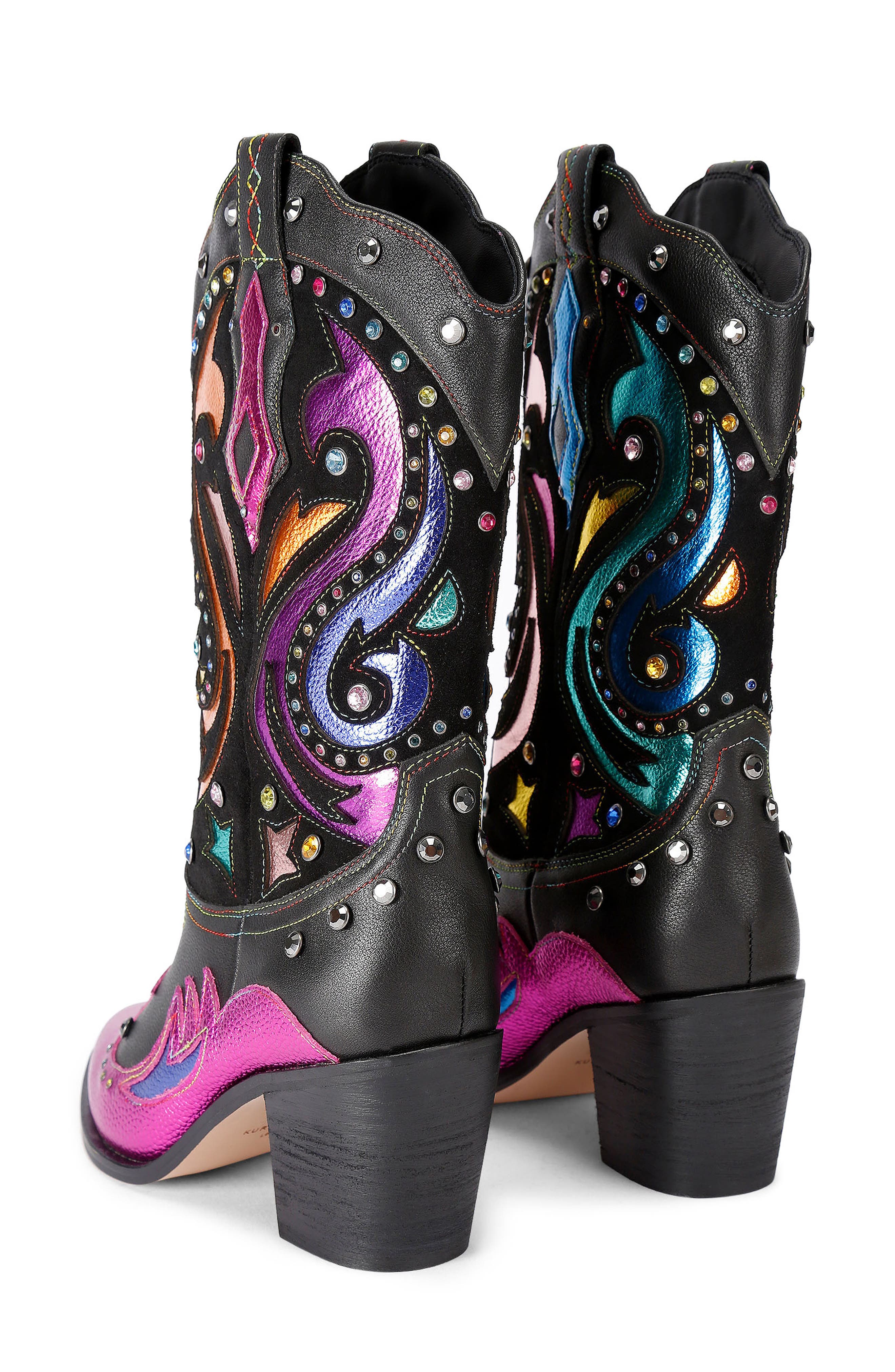 Kurt Geiger London Kensington Western Boot, Alternate, color, Charcoal