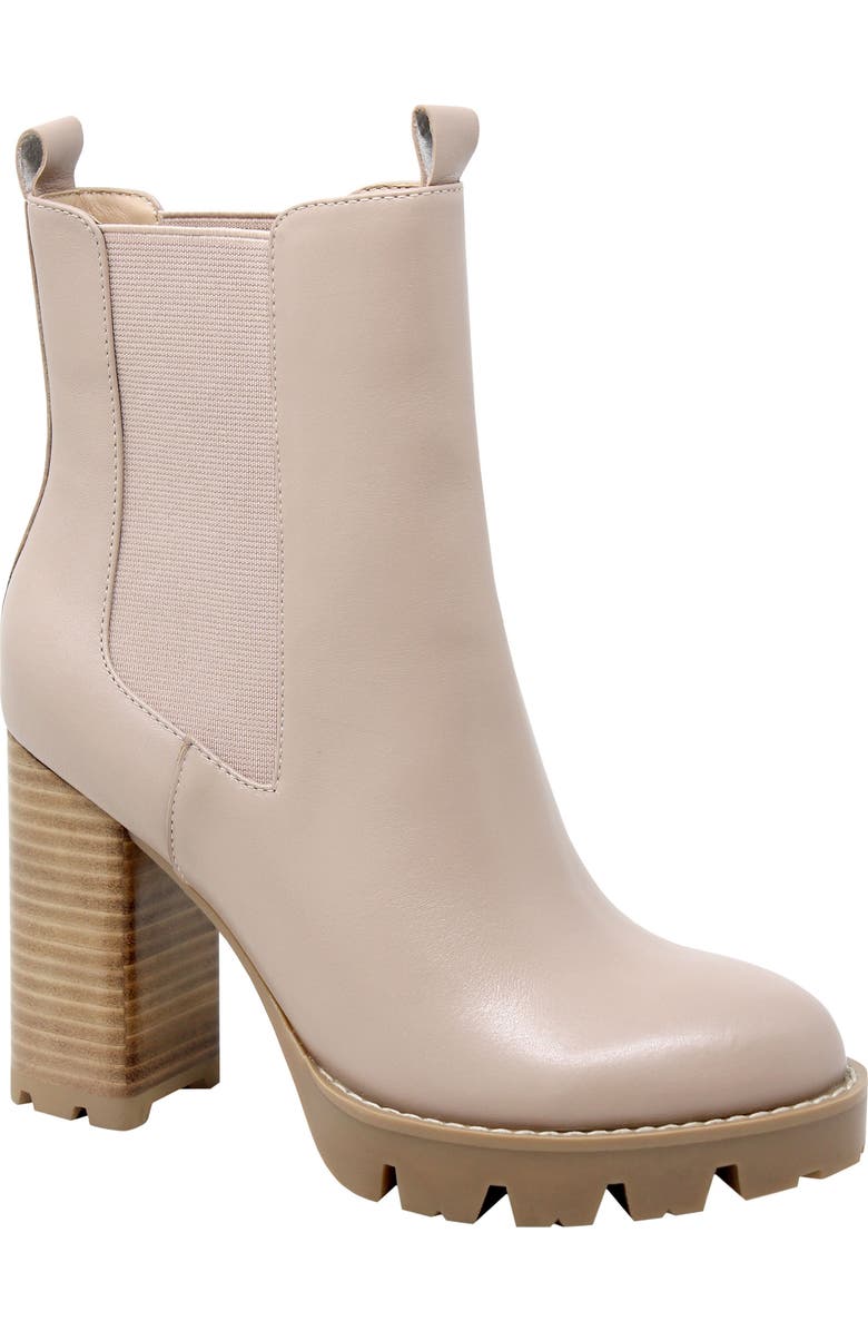 Charles David Gambit Lug Sole Chelsea Boot, Main, color, Nude Leather