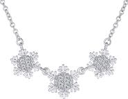BLING JEWELRY Winter Holiday Pavé Cubic Zirconia Snowflake Necklace