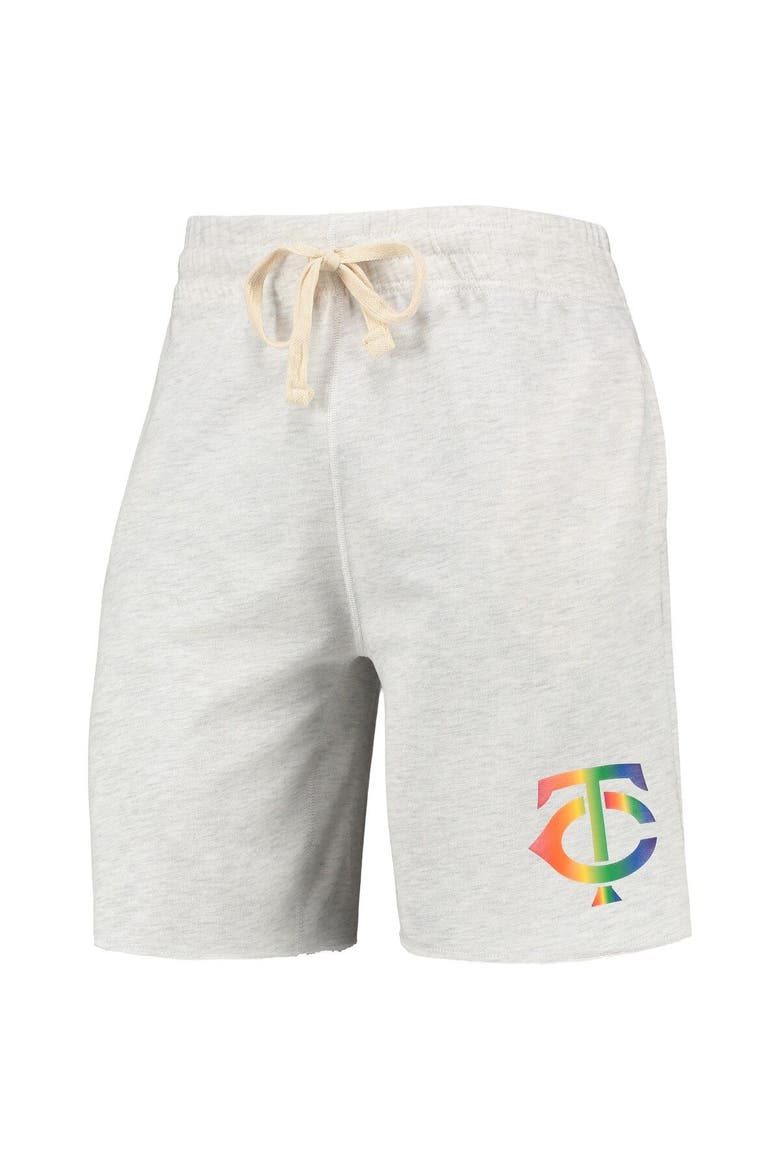 Men's Concepts Sport Oatmeal Minnesota Twins Mainstream Logo Terry Tri-Blend Shorts, Alternate, color, Oatmeal