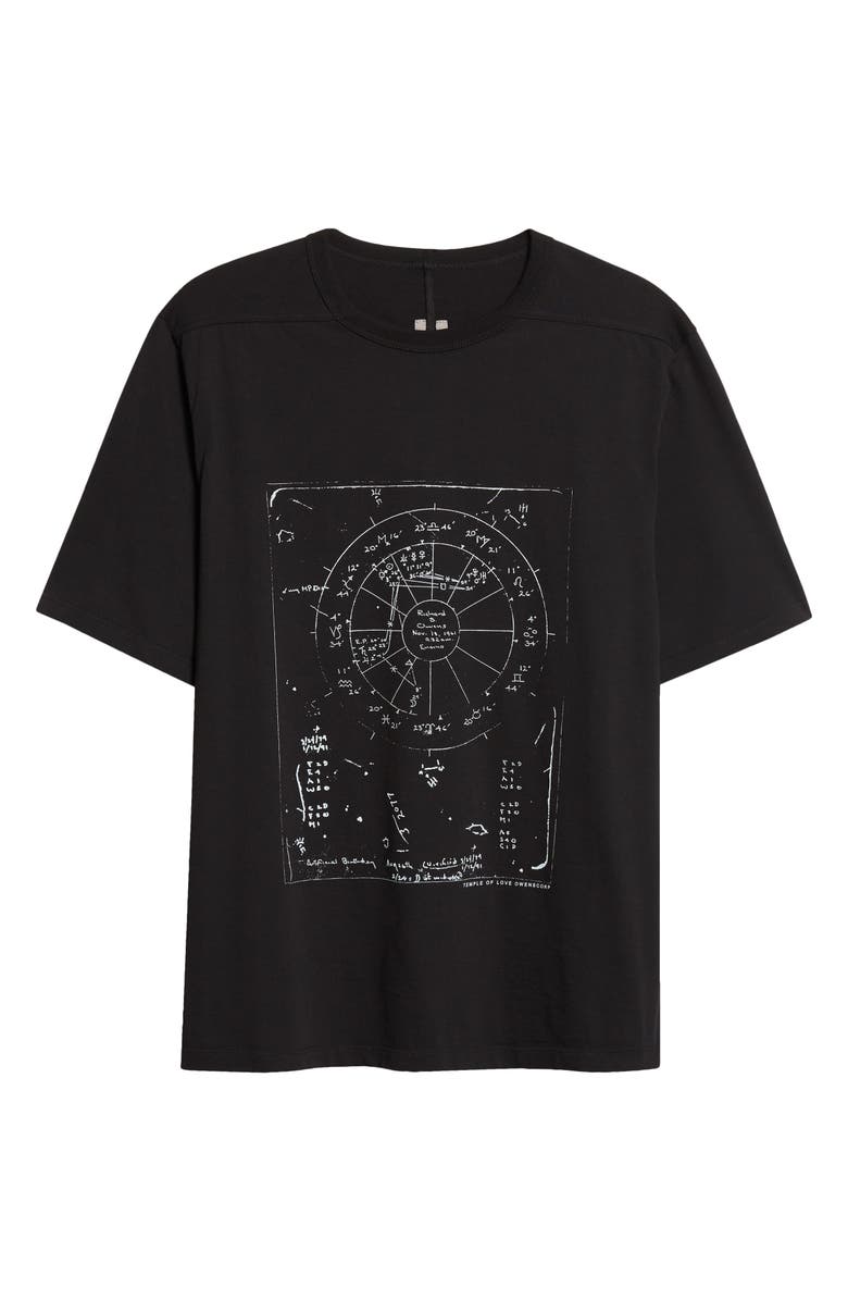 Rick Owens Temple Brad Cotton Graphic T-Shirt, Main, color, Black/ Milk