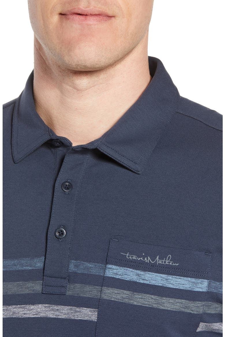 Travis Mathew Kartchner Chest Stripe Polo, Alternate, color, BLUE NIGHTS