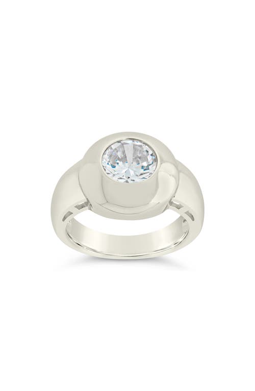 Sterling Forever Zora Cubic Zirconia Dome Signet Statement Ring