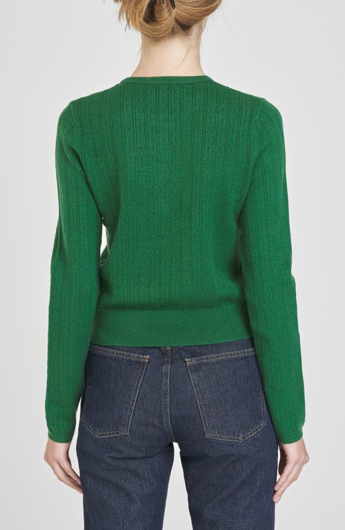 Wayf Sandy Pointelle Cardigan In Green