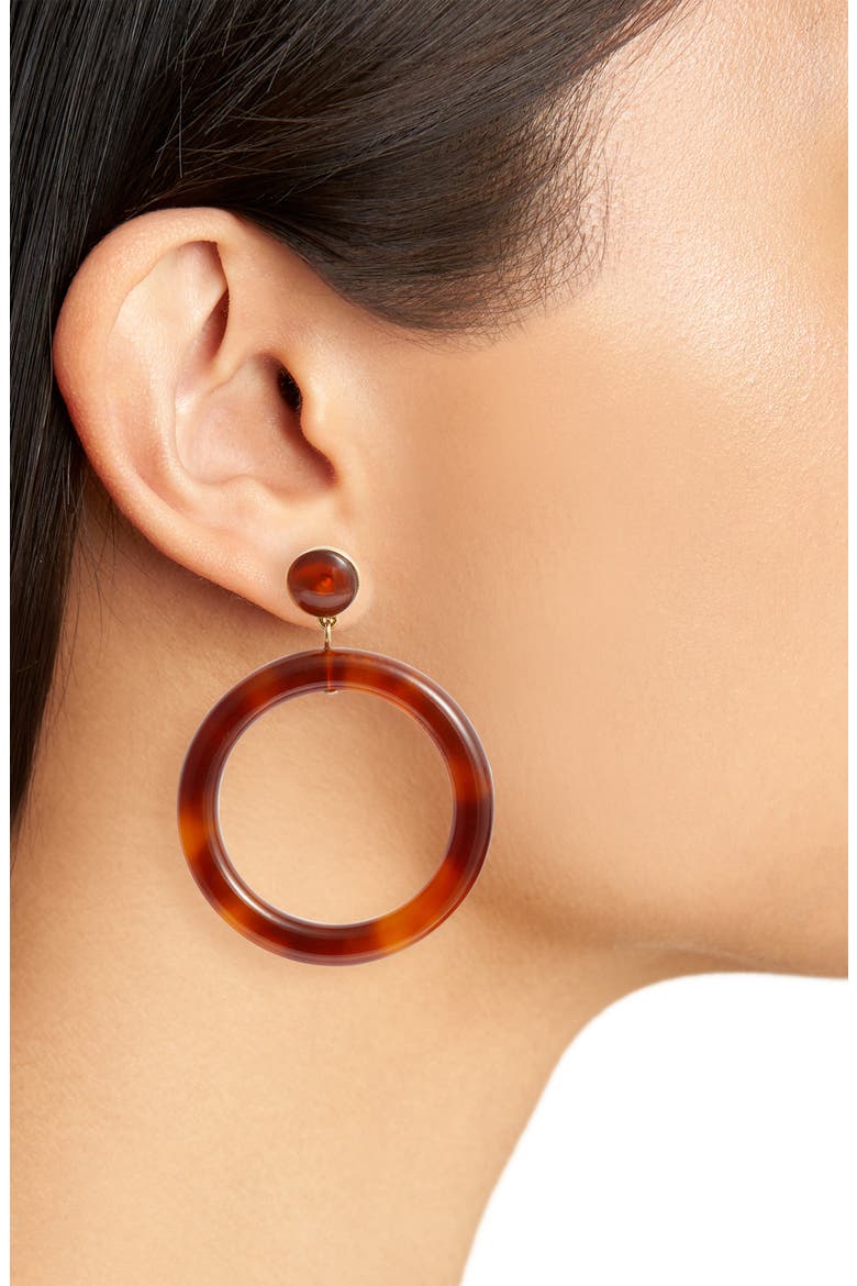 Broadway Hoop Earrings, Alternate, color, CARAMEL