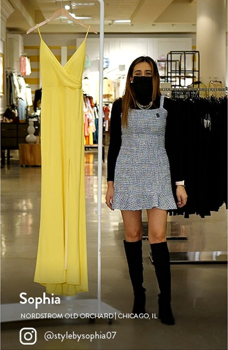 Ruched Waist Jersey Column Gown, sales video thumbnail