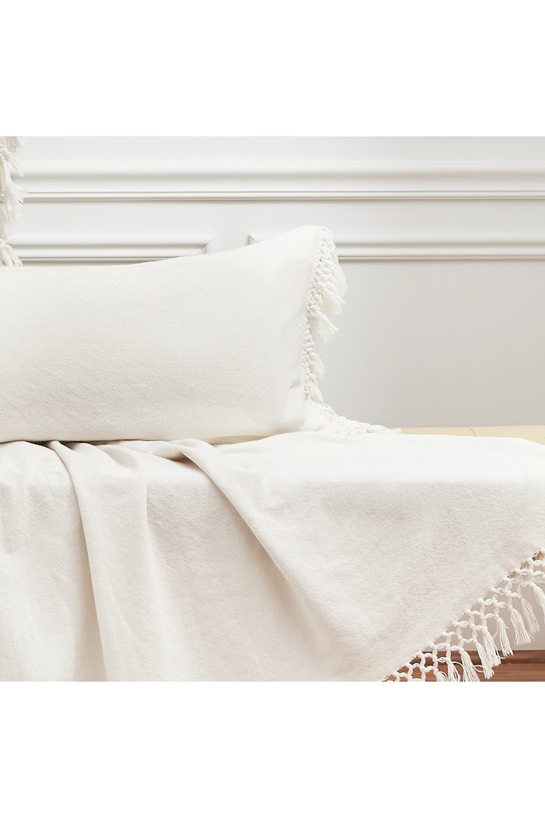 Lavato Enzyme Washed Cotton Decorative Throw Pillow, Alternate, color, White