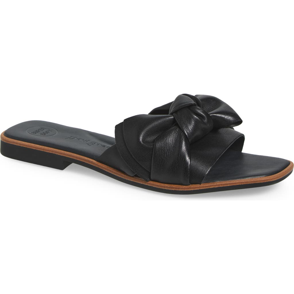 Paul Green Annie Slide Sandal In Black Future Nappa