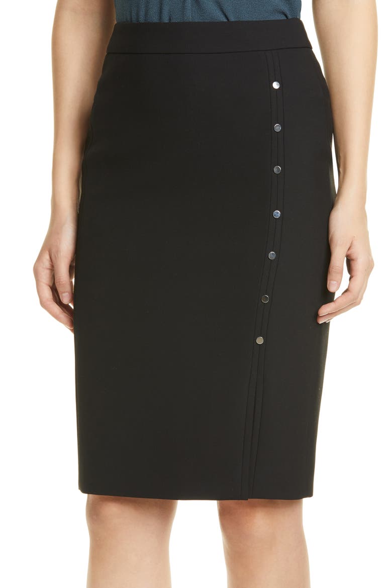 Vikilena Ponte Pencil Skirt, Alternate, color, BLACK
