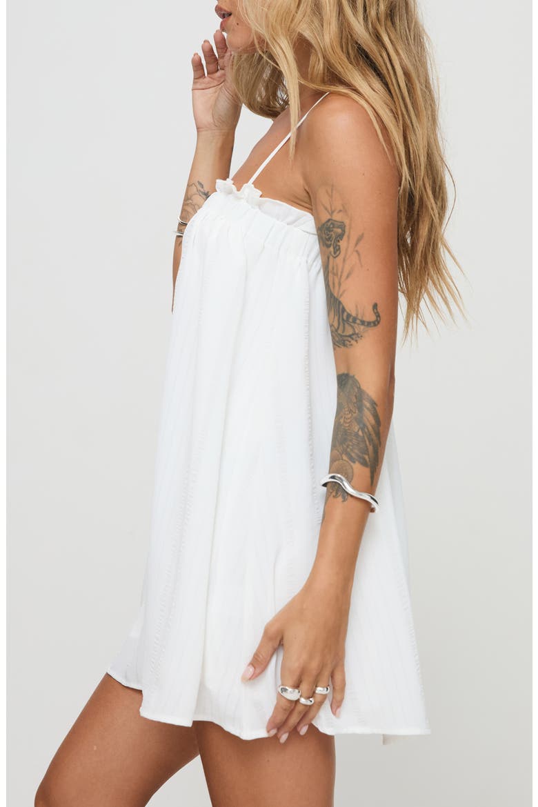 Marsaline Ruffle Trim Mini Sundress, Alternate, color, WHITE