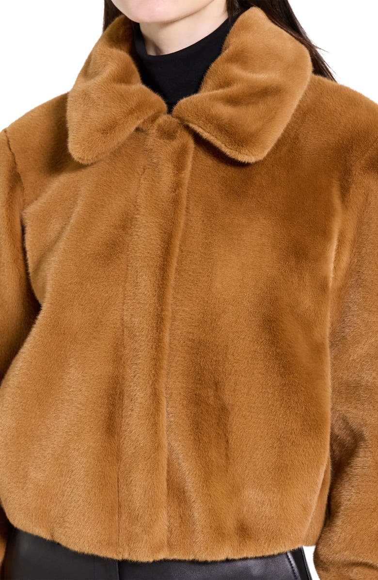 Theory Faux Fur Coat, Alternate, color, Wood