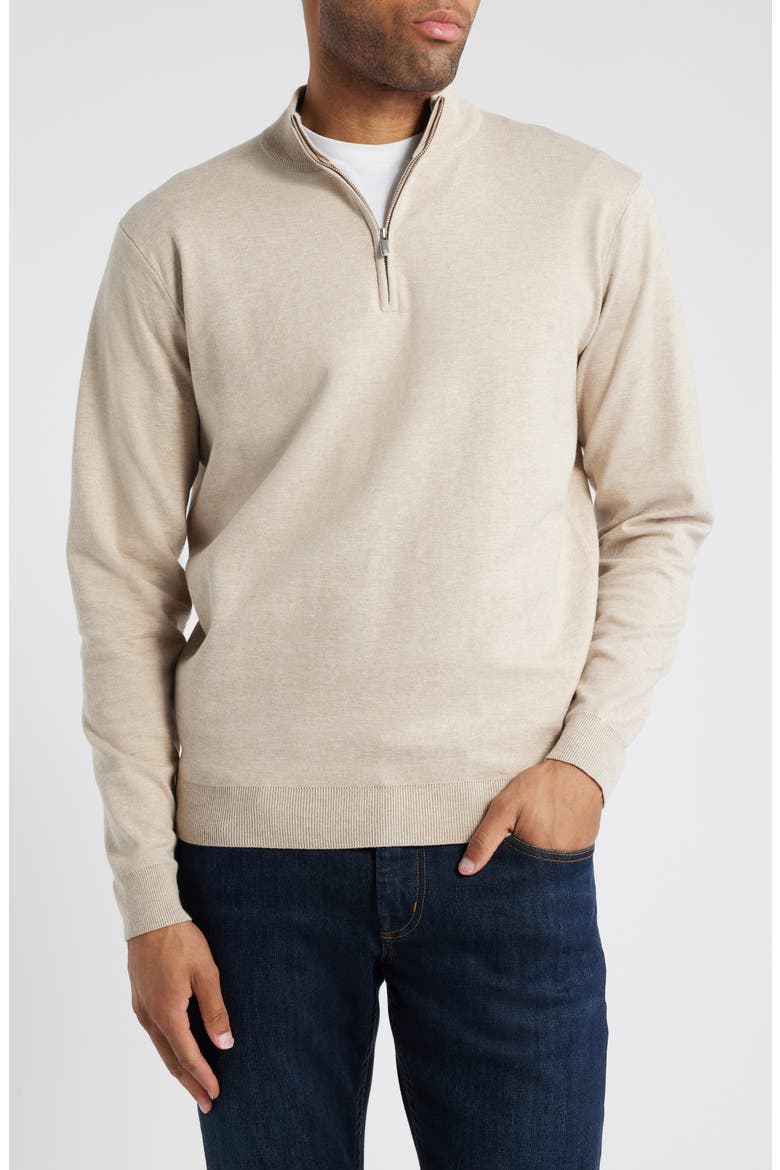 Coolspun Quarter Zip Pullover, Main, color, PALM THATCH
