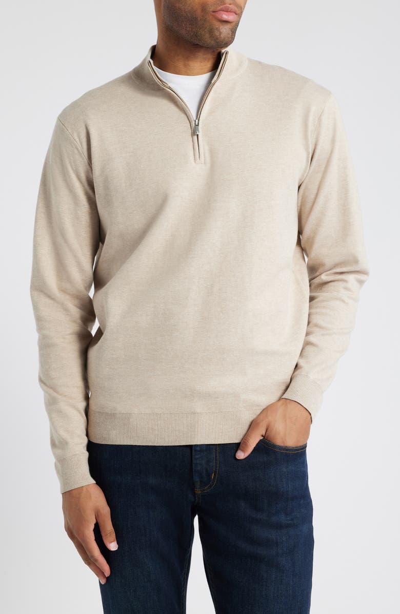 Peter Millar Coolspun Quarter Zip Pullover, Main, color, 