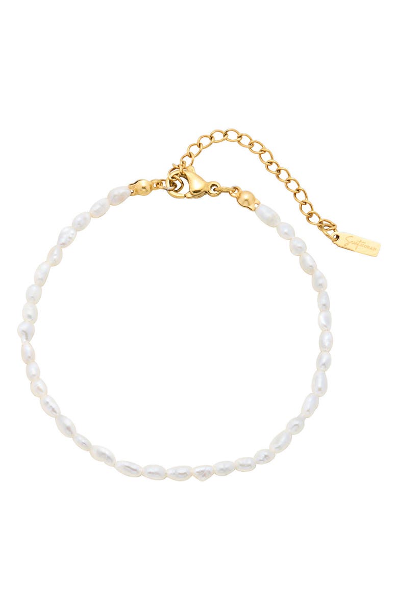 st. Moran Michel Freshwater Pearl Bracelet, Main, color, White