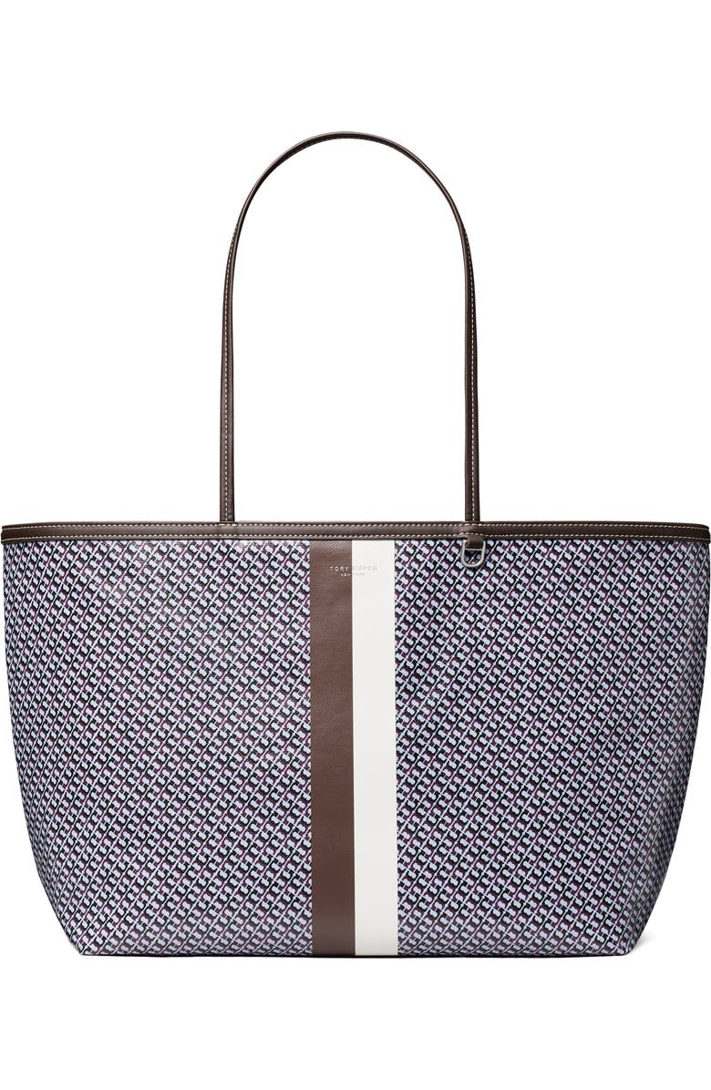 Tory Burch The Racer Tote, Main, color, Blue Printed