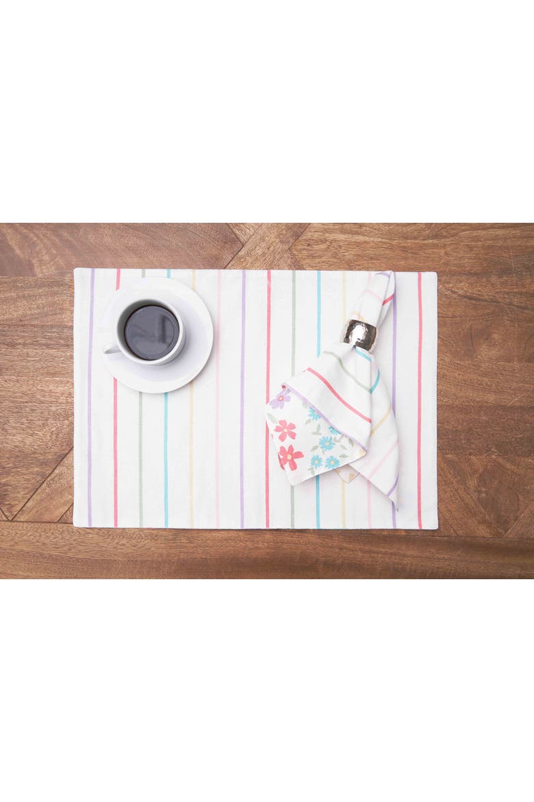 Bunnies & Blooms Placemats Set of 6 14" x 20", Alternate, color, Blue