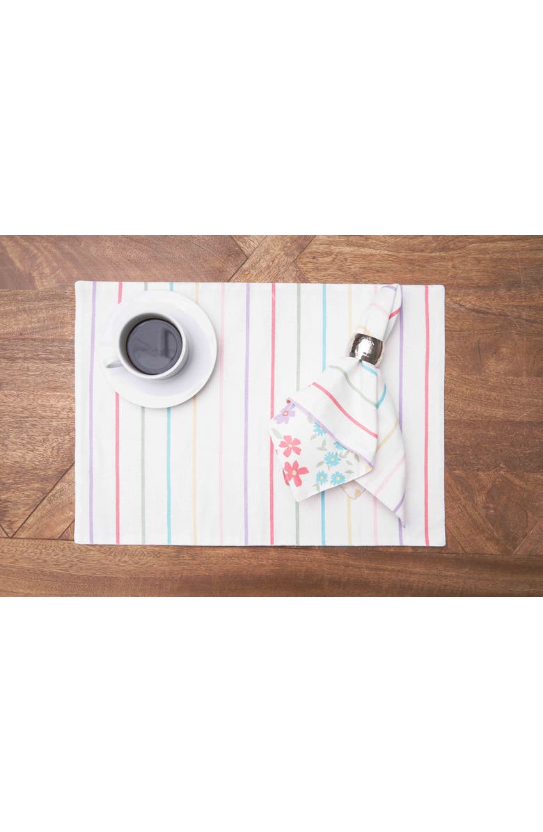 C&F Home Bunnies & Blooms Placemats Set of 6, 14" x 20", Alternate, color, Blue