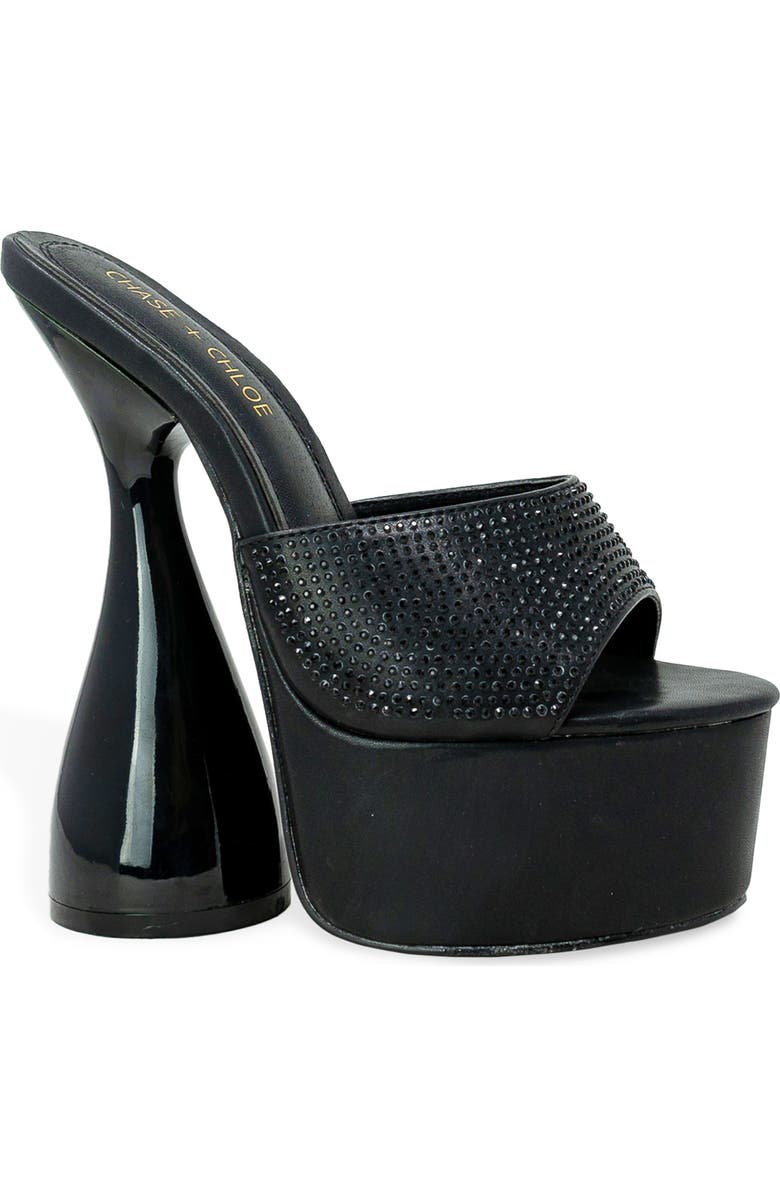 CHASE AND CHLOE Miranda Rhinestone Platform Sandal, Alternate, color,