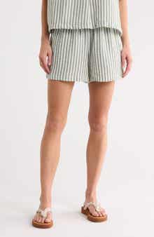 Stripe Drawstring Waist Shorts