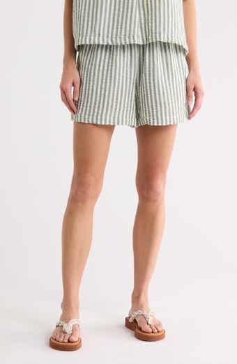 Stripe Drawstring Waist Shorts
