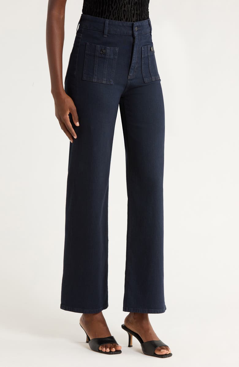 PAIGE Anessa High Waist Patch Pocket Wide Leg Jeans, Alternate, color, Duchess