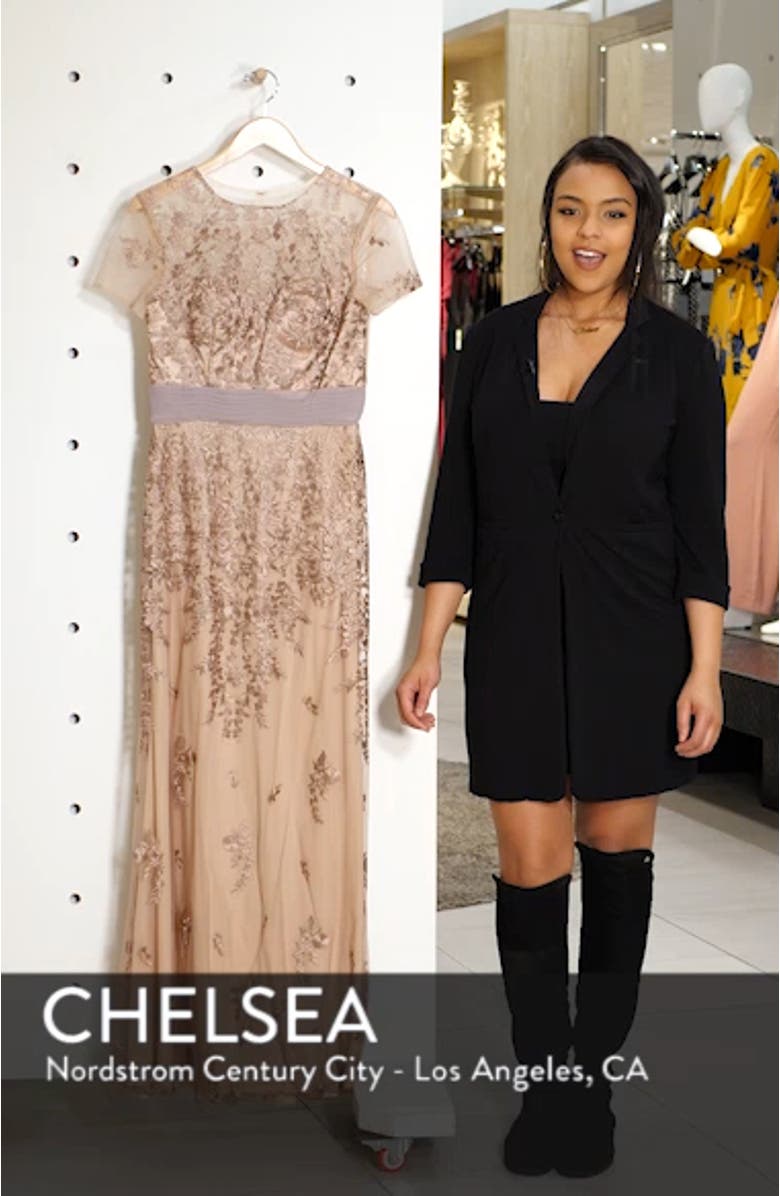 Floral Embroidered Evening Dress, sales video thumbnail