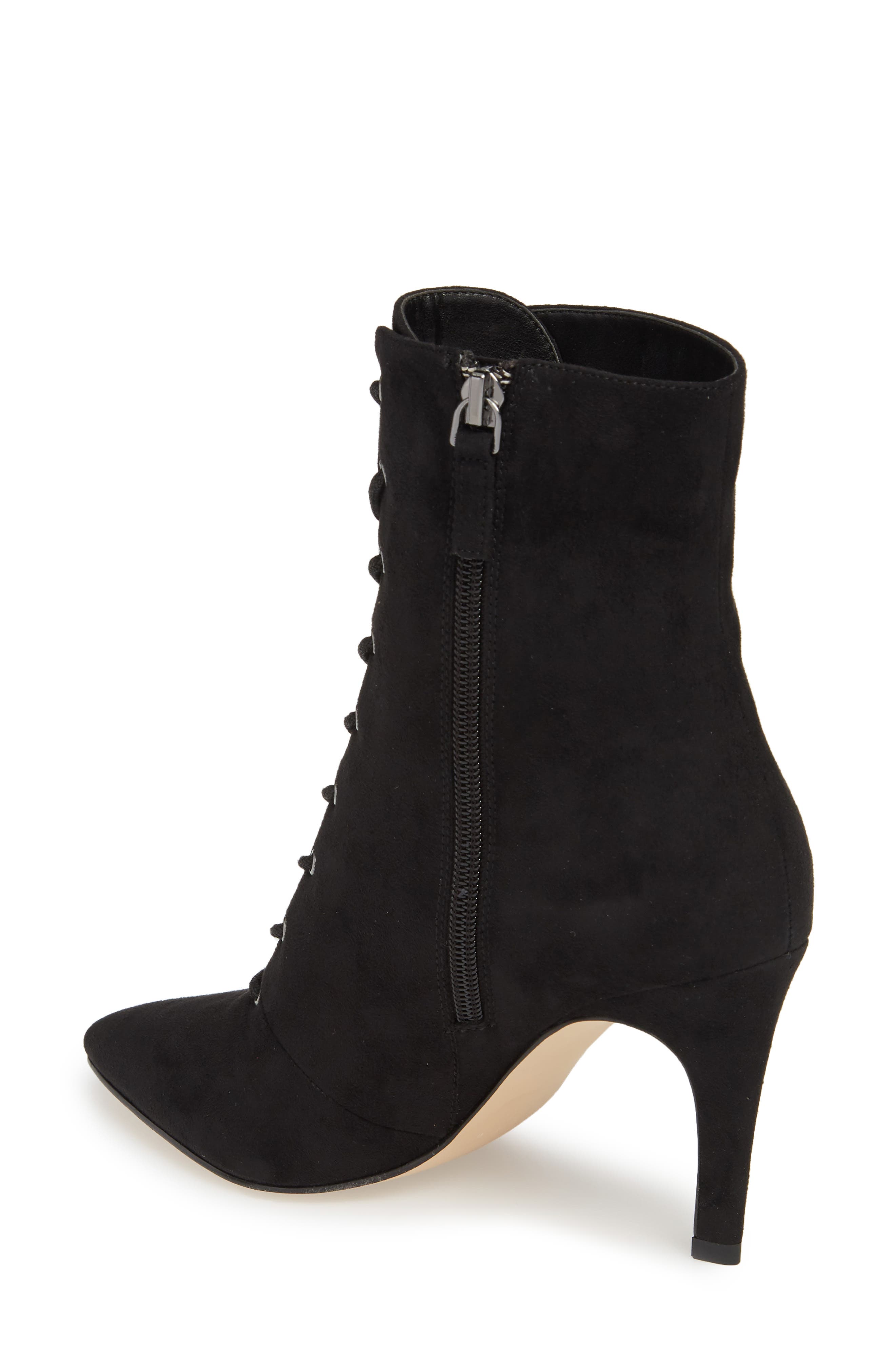 Mila Corset Bootie, Alternate, color, BLACK FAUX SUEDE