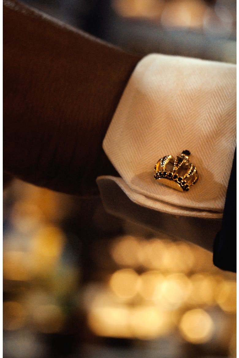 Vincent De Paul 3D Crown Royal Cuff Links, Alternate, color, GOLD