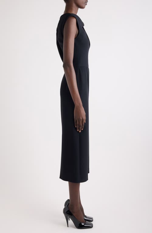 Givenchy Draped Crepe Cady Midi Pencil Dress In Black