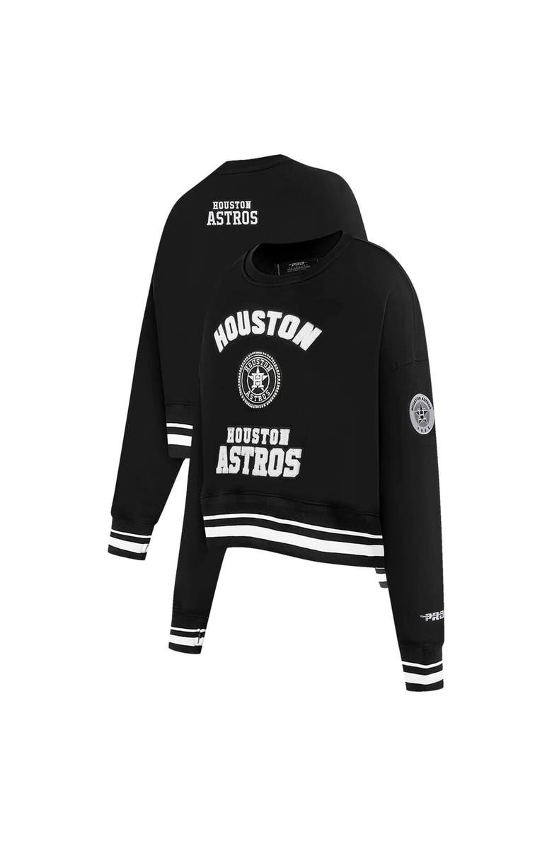 PRO STANDARD Women's Pro Standard Black Houston Astros Pearl Cropped Pullover Sweatshirt, Main, color, Black