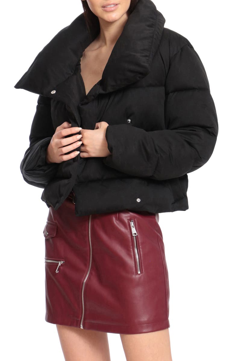 Avec Les Filles Envelope Collar Water Resistant Duvet Puffer Coat, Alternate, color, 